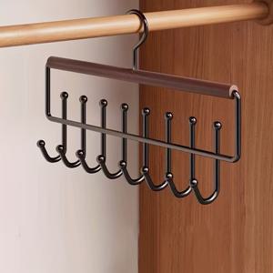 TEMU 벽걸이 금속 코트 랙 보관함 8개 후크 포함 - 모자, 수건, 스트랩에 완벽 - 침실 및 욕실을 위한 현대적인 수납 솔루션, 옷장 정리 및 보관, 옷장 수납 솔루션, 모자 걸이, 고리, 스카프걸이, 행거, 옷걸이, 목도리 걸이|행거