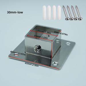 TEMU 20/25/30mm 사각 튜브 베이스에 적합 - 두께 2mm - 실외 방수 및 녹 방지 - 사각형 - 난간 및 울타리 고정 베이스 - 행잉 로드 및 발코니 크로스바 추가 - 광택 처리된 끝 - 은색