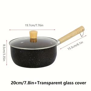 TEMU 두꺼운 눈꽃 모양 유리뚜껑 냄비 세트, 인스턴트 라면, 수프, 우유 데우기, 아기 식품, 찜용 논스틱 홈 쿠킹 냄비, 인덕션 및 가스레인지 호환