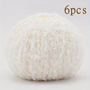 TEMU 알파카 60%, 폴리에스터 30%, 안티필링 섬유 10% 혼방으로 제작된 6개입 털실 세트입니다. 독특한 루프 디자인으로 스웨터, 스카프, 모자, 바지, 조끼, 인형 머리 등 스웨터 뜨개질 및 코바늘 뜨개질에 적합하며 부드럽고 따뜻한 각종 공예품 제작에 사용할 수 있습니다.|뜨개실