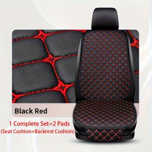 TEMU 2개/세트 자동차 앞좌석 쿠션 등받이 커버 편안한 신차 시트 쿠션 방오 및 미끄럼 방지 사계절 시트 쿠션 (시트 쿠션 1개 + 등받이 쿠션 1개 포함) 한 대의 자동차 앞좌석에 적합