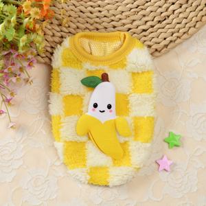 TEMU 작은 개용 겨울 옷, 체크무늬 & 3D 과일 패턴 (, 딸기, 바나나, 레몬) - 초소형 견종(치와와, 포메라니안)을 위한 부드럽고 포근한 풀오버 의상 - 손세탁 전용, 귀여운 강아지 스웨터|강아지옷