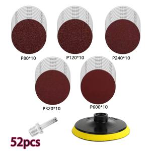 TEMU 앵글 그라인더 샌딩 디스크, 백킹 패드 포함 52/102개 - 헤비 듀티, M10 나사산 부착, 습식/건식 사용, 드릴 프레스/핸드헬드 그라인더 호환 - 목재, 금속, 자동차, 가구 연마용 - 52개 샌딩 디스크 + 패드 - 적합