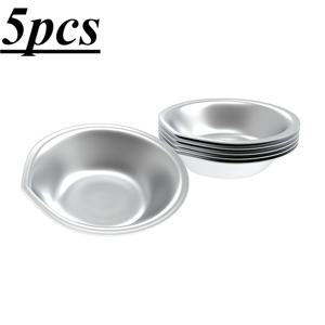 TEMU 5개 스테인리스 스틸 믹싱 팔레트 세트 - 라운드, 쉬운 붓기 디자인, 그림 및 스프레이 페인트용, 예술가 및 공예가에게 이상적, 공예 필수품|스테인리스 스틸 팔레트|내구성 있는 팔레트, 수채화 팔레트