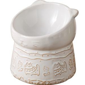 TEMU 세라믹 빈티지 일본/킨코 스타일 고양이 밥그릇 - 일본 유약 고급 접시, 내구성 강한 세라믹 펫 푸드 디쉬, 현대적인 홈을 위한 스타일리시 세라믹 고양이 물그릇, 갑상선 기능이 낮은 고양이에게 적합 (호환 가능)