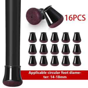 TEMU 의자 다리 보호 커버 16개 세트 (검정색 원형). 테이블 및 의자 모두에 적합합니다. 내구성이 뛰어나고 미끄럼 방지 기능이 있는 충격 흡수 커버로 스크래치 방지 및 소음 감소를 도와줍니다. 설치가 용이하고 탄성 있는 펠트 쿠션으로 덮여 있습니다.