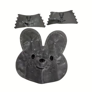 TEMU 욕실용 미끄럼 방지 마사지 매트 + 부드러운 타월 백 스크러버, 발/몸 각질 제거용, 욕조/샤워/스파 호환 - 중성 색상, 안전한 페디큐어, 세척 쉬움