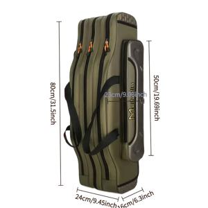 TEMU 대형 헤비듀티 옥스포드 천 낚시 가방 - 두꺼운 배와 장비용 강화형, 염수 바다 낚시에 적합한 다목적 장비 가방