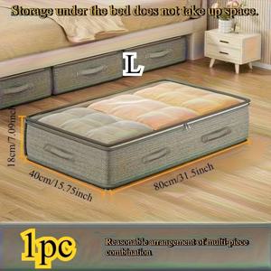 TEMU 1개 침대 밑 수납 박스 - 접이식 패브릭 옷장 정리함, 담요 및 이불에 적합 | 공간 절약형 디자인, 다기능 사용, 바닥 공간 필요 없음, 침대 밑 수납 필수품|수납정리함|이불정리함