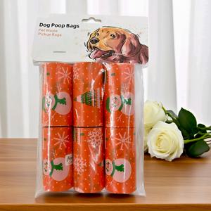 TEMU 크리스마스 프린트(나무, 눈사람, 사슴)가 있는 60/4롤 또는 90/6롤 대용량 팩, 누수 방지 및 냄새 차단 강력한 애완 동물 배변 봉투 - 색상 코드 롤 포장, 튼튼한 폴리에틸렌 강아지 배변 봉투, 야외 사용 및 선물
