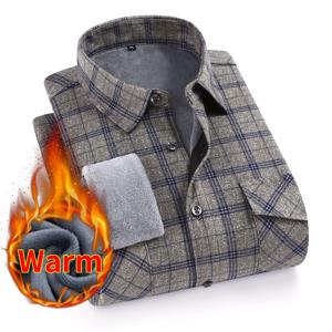 TEMU 남성용 따뜻한 셔츠 재킷 - 두꺼운 버튼업 체크 무늬 정장 코트, 신축성 없는 원단 겨울 아우터, 추운 날씨에 적합, 포멀 및 캐주얼 웨어 - 가을 및 겨울 코트 (레드/블랙/화이트/그레이/블루/베이지) - 간편한 관리 버튼 셔츠 재킷