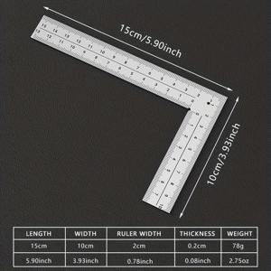 TEMU 1개 미니 각도자, 고정밀 스테인리스 스틸 L자형 각도자, 다기능 두꺼운 각도자, 가죽 디자인, 종이, 의류 등을 위한 정교한 선물