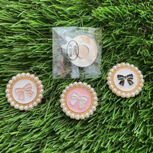 TEMU 3개 우아한 보우노트 & 진주 트림 골프공 마커 세트 (자석 모자 클립 포함) - 여성용 고급 메탈릭 섬유 볼 마커 & 디자인, 크리스마스, 할로윈, 추수감사절, 새해, 발렌타인데이 선물로 완벽, 스타일리시 골프 액세서리