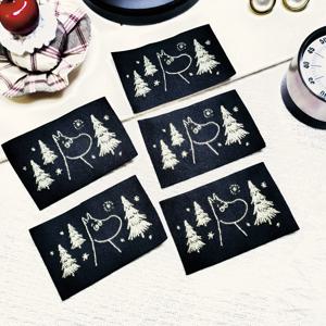 TEMU 실버리 크리스마스 트리 대형 직물 패치 라벨, 패션 스타일 패브릭 패치, 바느질용 라벨, 헤어 타이, 가방, INS 공예, DIY 스크랩북 핸드메이드 어플리케, DIY 의류, 바느질 공예용
