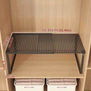 TEMU 50-85cm 길이 22cm 높이 대형 확장형 옷장 수납 다층 선반 접이식 옷장 선반 수납 파티션, 데스크탑 수납, 대형 옷장, 신발장 정리 및 수납, 짐칸 선반