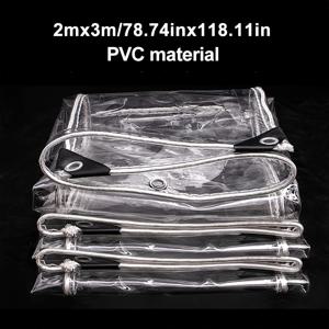 TEMU 1개 헤비듀티 투명 방수 타프 - 고강력 PVC 타프, 그로밋 포함, 강화 비닐 커버, 온실, 현관 겨울용, 야외 장비 방풍 방설 커버, 파티오, 데크, 야외 생활 및 모든 날씨 보호용