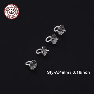 TEMU 15개 S925 스테인리스 실버 비드 캡 및 엔드 캡, 3mm 및 4mm 사이즈의 꽃잎 디자인, 귀걸이 패브릭, 펜던트 걸쇠, 팔찌, 목걸이 및 귀걸이 부품으로 적합, 생일 선물로 완벽|은목걸이