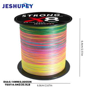 TEMU 낚싯줄, 300/500미터, 8합 브레이드, 고 인장 강도, 폴리에틸렌 재질, 바다 및 민물 겸용, 내구성 좋은 로프, PE 라인