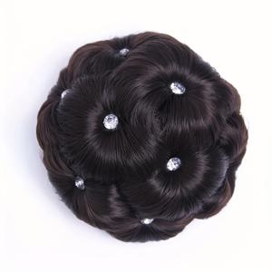 TEMU 신부용 클립형 9꽃 머리 장식, 번 헤어스타일에 적합