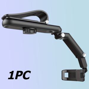 TEMU 차량용 선바이저 휴대폰 홀더, 1080° 자유 회전, 직시 디자인으로 목 굽히지 않고 내비게이션 확인 가능, 안전 운전, 내구성 ABS 소재, 울퉁불퉁한 도로에서도 안정적, 운전자를 위한 필수 여행 가젯