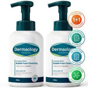 TEMU 1+1 더마올로지 버블 저자극 대용량 폼클렌징 500ml 약알칼리 클렌징폼 세안제 폼클렌저 거품
