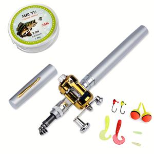 TEMU 휴대용 망원 포켓 낚싯대 세트 (리얼 포함) - 초보자를 위한 이상적인 여행용 낚시 장비|낚시대