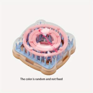 TEMU 수동 꽃 뜨개질 기계 DIY 양모 뜨개질 도구 사각형 세트 스웨터 바늘 뜨개질 도구 꽃 공 뜨개질 기계