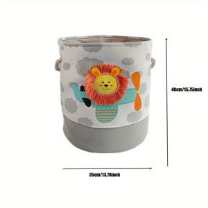 TEMU 1pc 만화 장난감 보관 바구니, 세탁 바구니, 세탁 바구니, 접이식 의류 보관 통