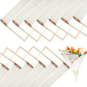 TEMU 야헨다 20장 꽃 포장지 골드 테두리 한국식 꽃다발 포장지 시트 DIY 공예 선물 포장 장식용 플로럴 소품, 23 X 23 인치 (밝은 색상) 한국식 매트지, 방수 매트지