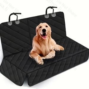 TEMU 차량 뒷좌석 애견 매트 | 옥스포드 천, 먼지 방지, SUV 및 소형 차량에 적합, 트럭 범용 | 애완동물 안전 벨트 미포함