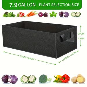 TEMU 6.3갤런 및 7.9갤런 재배 가방 5팩, 300G 두꺼운 부직포 정원 화분, 손잡이가 달린 30L 사각 화분 용기, 감자, 양파, 당근, 타로, 고추, 과일 및 꽃에 적합 (40X30X20Cm, 50X30X20Cm)