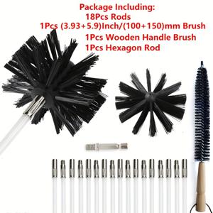 TEMU 1 세트 9/18 유연한 건식 파이프 클리너 키트, 1/2인치 브러시 헤드 및 드라이어 배관, 벽난로 청소, 화장실 청소용 드러스터 브러시가 포함되어 있습니다. 확장 가능한 플라스틱 핸들, 전기 없음, 실내/실외 사용, 실내 청소 액세서리 | 유연한 핸들 | 내구성 있는 플라스틱, 건조기 청소 도구