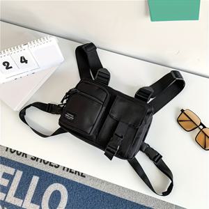 TEMU 패셔너블 남성용 체스트백, 스트랩 체스트백, 택티컬 백, 기능성 백, 스트리트 파티용 쿨 스트랩 체스트백, 배달 가방.