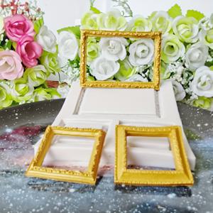 TEMU DIY 공예 및 베이킹용 다용도 실리콘 몰드 - 유럽 스타일 사진 프레임 디자인, 논스틱 & 재사용 가능, 케이크, 초콜릿, 캔들 등에 완벽함