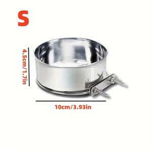 TEMU 1pc 개 사료 그릇 물 그릇 케이지용, 클램프 홀더가있는 스테인레스 스틸 논스필 행거 개 그릇, 목 보호용 애완 동물 크레이트 피더 베이신