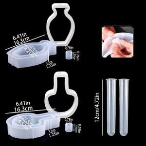 TEMU 6개의 크리에이티브 홀로우 화분 꽃병 실리콘 몰드 DIY 화분 만들기 석고 수지 공예 선물 몰드|화분