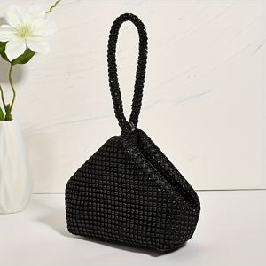 TEMU 반짝이는 라인스톤 이브닝 클러치, 우아한 반짝이는 파티 지갑, 삼각형 핸드백, 파티, 결혼식 및 뮤직 페스티벌을 위한 완벽한 선물.