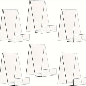 TEMU 2/6pcs 아크릴 책장, 투명 책장 랙, 책장 랙, 태블릿, 사진 앨범, 포스트카드, 예술 작품, 잡지, 노트북, 교과서, CD 등 디스플레이용으로 사용됩니다.