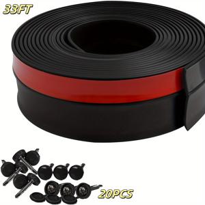 TEMU 6m/10m 차고 문 씰, 자가 접착 백킹 고무 웨더스트립 몰딩 트림 (못 포함)