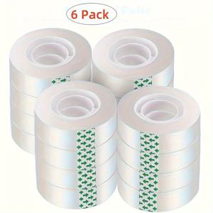 TEMU 투명 포장 테이프 - 6/8롤, 초강력 투명 테이프, 선물 포장, 이사, 사무실, 공예용 - 가정, 창고, 우편, 사무용품에 매우 적합