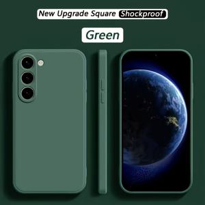 TEMU 휴대폰 케이스 - 삼성 갤럭시 S24, S23, S21 FE, S22 플러스 울트라용 직사각형 실리콘 소재의 모바일 폰 커버, 부드러운 디자인으로 충격 방지 기능 제공