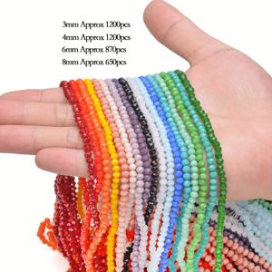 TEMU 에프레이 천연 비즈 10가닥 멀티컬러 오스트리아 유리 루즈 스페이서 비즈 세트, 쥬얼리 만들기 DIY 팔찌 액세서리