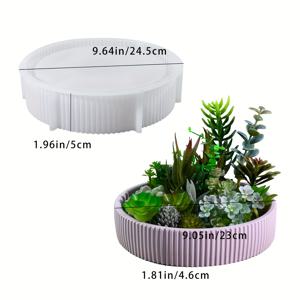 TEMU 대형 원형 평면 볼 레진 몰드, 원형 과일 트레이 실리콘 몰드, 레진 콘크리트 시멘트 대형 왁스 용기 보관 몰드, 주얼리 홀더, 다육이 화분, 미술 공예 선물.