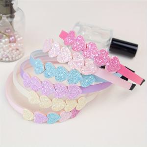 TEMU 6개/12개/세트 글리터 하트 머리띠, 귀여운 머리띠 헤어 장식