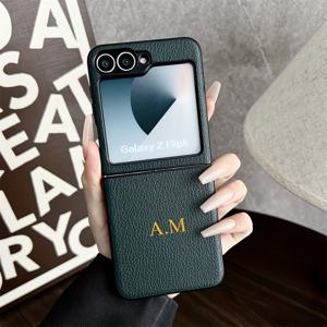 TEMU 갤럭시 Z 플립 4 6 5 5G Flip6 Flip4 Flip5 맞춤형 럭셔리 폰케이스 - 이름 이니셜 소프트 백커버