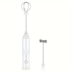 TEMU 3단 속도 조절 충전식 핸드헬드 밀크 포머 - 스테인리스 스틸 블렌더가 장착된 전기 거품기, 커피, 마치, 라떼, 카푸치노, 핫초콜릿에 적합 - USB 전원 주방 도구.