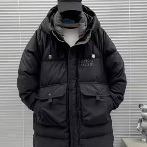 TEMU 남성용 미드 레인지 반짝이는 오리털 재킷, 신상 겨울 트렌디 브랜드, 루즈하고 캐주얼한 두꺼운 후드 코트.