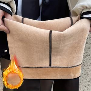 TEMU 여성용 플러스 사이즈 두꺼운 겨울 타이츠 - 헤비듀티 플로킹(부피 없음) 풀 길이 시어 블랙 팬티스타킹, 파티 및 캐주얼 복장용 우아한 보온 레깅스, 손세탁/드라이클리닝 - 추운 날씨용 타이츠