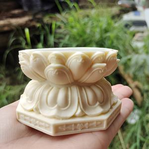 TEMU 우아한 이브로리 프루트 디자인의 연꽃 베이스 더블 레이어 - 홈 & 테이블 장식용 레진 피규어, 완벽한 휴일 선물