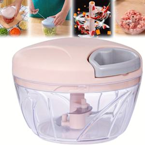 TEMU 500/900ml 수동 다지기 가정용 마늘 양파 마셔 식품 채소 빠른 절단 고기 분쇄기 주방 도구 액세서리